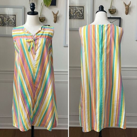 Vintage Dresses & Skirts - Vintage 70s Sears A-Line Stripe House Dress M